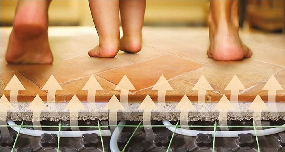 pavimento cotto con riscaldamento a pavimento