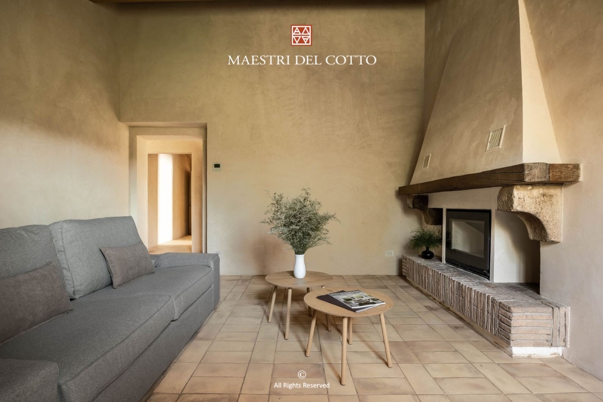 pavimento in cotto chiaro per casali e ville