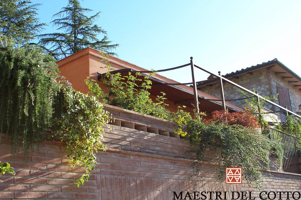 Parete con Mattoni in Cotto per Casale di Campagna